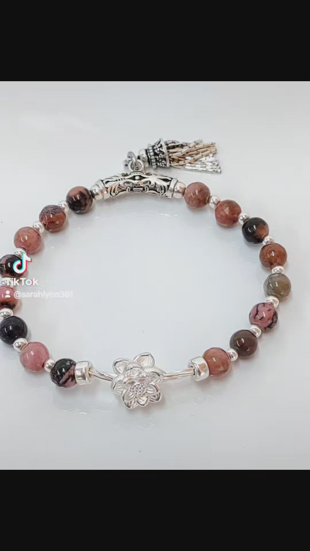 sterling silver bracelet, rhodochrosite jewelry, black veins beads, handmade stretch bracelet, women’s gift jewelry, gift for her, gemstone bracelet, stretchy silver bracelet, unique gemstone gift, natural stone bracelet, birthday gift jewelry, elegant everyday bracelet, handcrafted jewelry